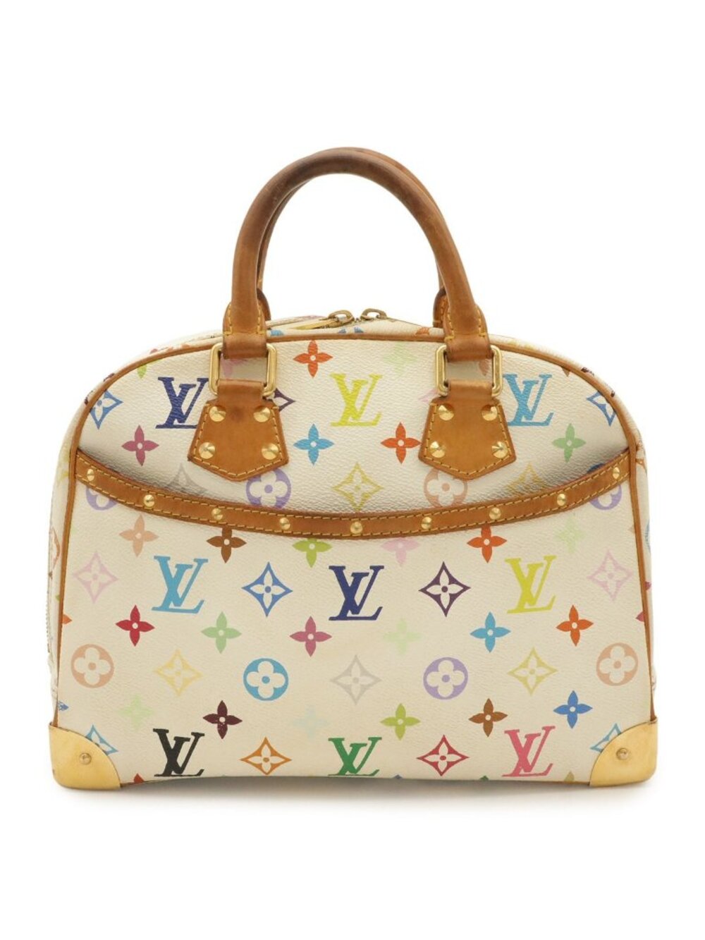 Louis Vuitton Monogram Multicolor Trouville Handbag Blanc White